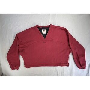Vintage Nike Women's Maroon 1/2 Sweatshirt Size Medium Loose Fit 90's Pilling